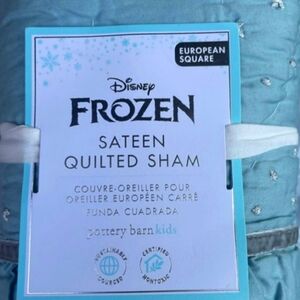 NEW Pottery Barn Kids Frozen Quilted Euro Sham Elsa One Sham 26'